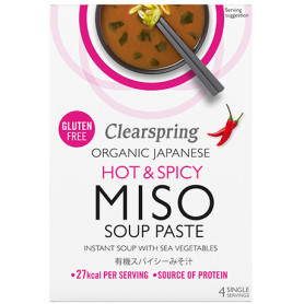 Suppebaser Clearspring Instant Miso Suppe Hot & Spicy Økologisk GA00205