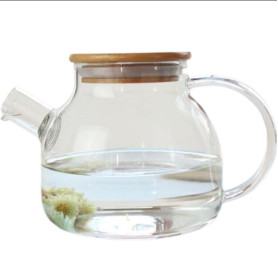 Te Udstyr Tekande i Glas med Bambuslåg 1L VDTV6