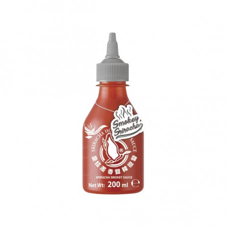 Flying Goose Sriracha Smokey 200ml - Sriracha chilisauce med et røget twist. Fantastisk aromatisk chili sauce fra Thailand, produceret af den originale producent, Flying Goose.