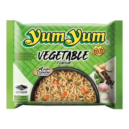 Yum Yum Vegetable Flavour Instant Nudler 60g - Fantastiske Yum Yum vegetariske instant nudler med lækker smag af grøntsager. Et must try for nudel-elskere!