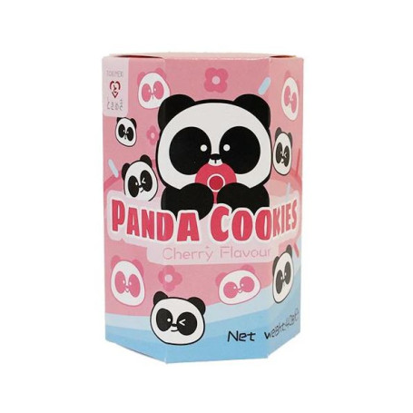 Tokimeki Panda Cherry Biscuits - Små nuttede kiks med forskelige motiver af Tokimeki Panda og lækker smag af kirsebær indeni. 