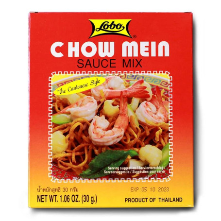 Lobo Chow Mein Sauce Mix 30g - Krydret og smagfuld blanding i kantonesisk stil, der blot skal blandes op med vand, så den er klar til din næste chow mein ret.