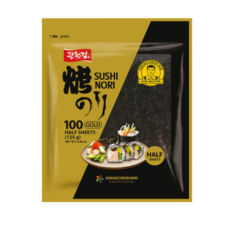 Yakinori Gold Sushi Nori Halve Plader 2x50stk - Nori tangplader, der oftest bruges til sushiruller, men også anvendes i mange andre japanske retter