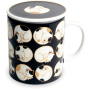 Te Kop Med Filter og Låg - Calico Katte - Nyd din kaffe og te i det sødeste krus med de sovende, multifarvede calico-katte! Der medfølger både låg og en finmasket filterindsats ~(=^‥^)/