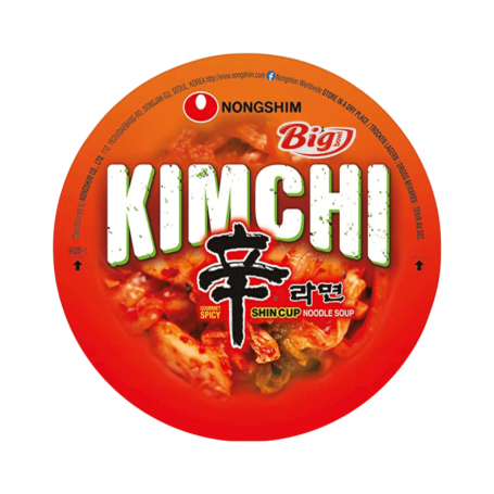 Nongshim Kimchi Ramyun BIG Bowl Instant Nudler - Kimchi er Koreas stolthed og selv med denne instant nudel version, får man oplevelsen af dennes karakteristiske smag PLUS kvaliteten af Nongshims ramyun.