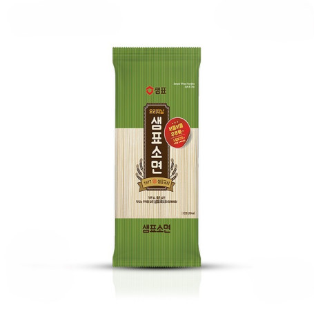 Sempio Somyeon Soft & Thin 500g - Koreanske Hvedenudler - Bløde, behagelige koreanske hvedenudler til varme og kolde retter som Kongguksu og Ganjang Bibim Guksu - klar på kun 3 minutter og 30 sekunder.