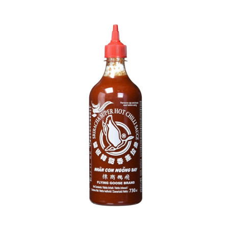 Flying Goose Sriracha Extra Hot 730ml - Sriracha chilisauce med ekstra chili. Fantastisk aromatisk chili sauce fra Thailand, produceret af den originale producent, Flying Goose.