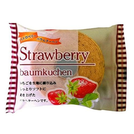 Atom Strawberry Baumkuchen 80g - Baumkuchen er faktisk en ægte japansk kageoplevelse :.ﾟ✧:.ﾟ Her kombineres den klassiske kagering med jordbær, honning og en super svampet baseopskrift!