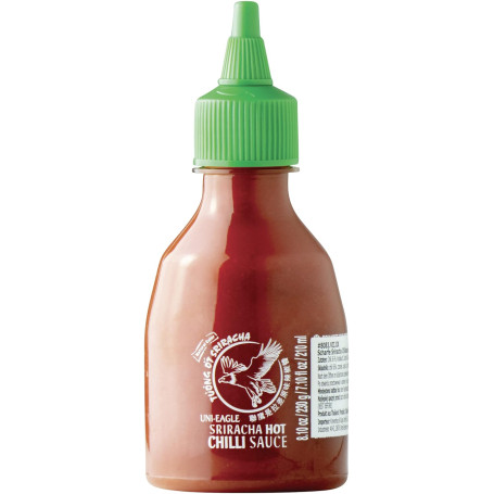 Uni-Eagle Sriracha Original Chili Sauce 230g - Sriracha original chilisauce med lettere skarp, behagelig styrke. Fantastisk, aromatisk krydret sauce fra den thailandske producent, Uni-Eagle