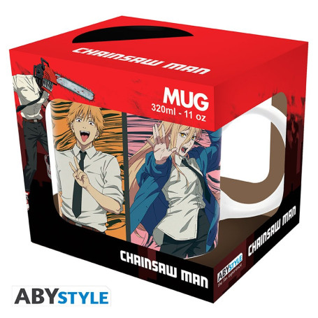 ABYstyle Anime Kop 320ml m/Håndtag - Chainsaw Man - Hunters - Nyd din kaffe og te i det fedeste anime krus fra hitserien Chainsaw Man! Den medfølgende æske gør det til en perfekt gave for den fan, du har kær ~(o´▽`o)