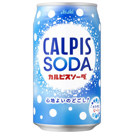 Asahi Calpis Carbonated Soda 350ml - En forfriskende, unik japansk læskedrik med mælk- og yoghurtsmag på klassisk Calpis facon - nu også med brus!