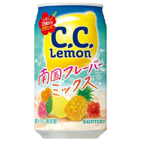 Suntory C.C. Lemon Tropical Soda 350ml - SUPERlæskende C.C. LEMON SODA!'Tropical' bringer her et hint af ananas til de mærkbare noter af citrusskal og frisk bitterhed, som C.C. Lemon er kendt for!