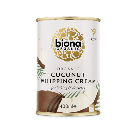 Biona Økologisk Kokos Creme til Piskning - Økologisk piskbar kokoscreme, der sagtens kan blive luftig. Perfekt som lækker erstatning for piskefløde i det vegetariske og veganske køkken