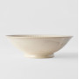 Japansk Keramik Ramen Skål 25cm Alabaster - Håndlavet keramik fra Japan af udsøgt kvalitet. Skøn alabaster-farvet skål med riller frembragt af lokalt værksted i Gifu med en lang håndværkstradition.