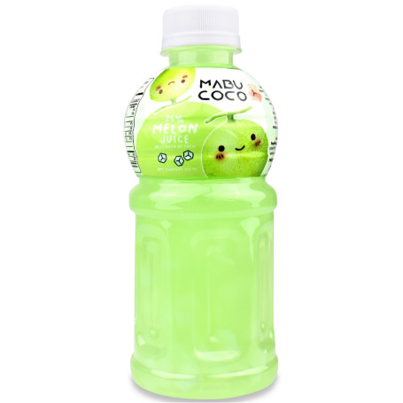 Mabu Coco Melon Nata de Coco Frugt Drik 320ml - Læskende frugtdrik med melonsmag fra ægte juice og lækre chewy stykker af Nata de Coco fremstillet af kokos.