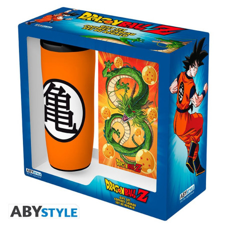 ABYstyle Anime Termokop & Notesbog Gavesæt - Dragon Ball Z - Dekorativt sæt af termokop og notesbog med symboler fra Dragon Ball universet! Den medfølgende æske gør det til en perfekt gave for den fan, du har kær ~(o´▽`o)
