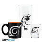ABYstyle Anime Kop & Glas 3 stk. Gavesæt - Naruto Shippuden - Dekorativt drikkesæt af kop og glas med symboler fra Naruto universet! Den medfølgende æske gør det til en perfekt gave for den fan, du har kær ~(o´▽`o)