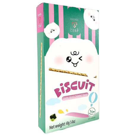 Tokimeki Sticks Wasabi Seaweed Flavour - Lækre hvedekiksestænger mildt krydret (ikke spicy eller skarp!) med wasabi seaweed smag - en unik smagsoplevelse i en super cute indpakning!