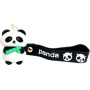 Panda Nøglering Banner Grøn/Sort 5cm - Bedårende bambusspisende pandafigur som nøglering! Der medfølger desuden også et grønt eller sort banner med søde pandaansigter ☆ﾐ ʕ •ᴥ• ʔ