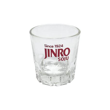 Jinro Soju Shotglas 5cl - Originalt Jinro shotglas på 5cl - perfekt til at nyde din Soju på koreansk manér! Glasset prydes af HiteJinro's klassiske logo.