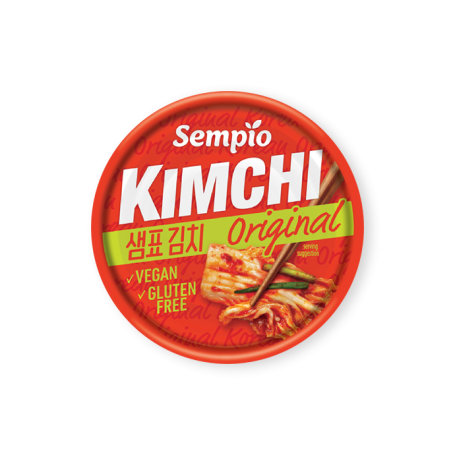 Sempio Korean Kimchi Original 160g - Autentisk kimchi fra koreanske Sempio  - klar til at spise!
Kimchi er fermenteret kinakål med chili, hvidløg og med fast plads i det koreanske hjemmekøkken.