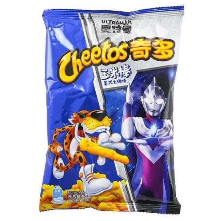 STOP MADSPILD (BEDST FØR 11/06/25) - Cheetos Chips American Turkey - Ultraman Edition - Denne kinesiske udgave af de verdenskendte Cheetos chips er med en lækker smag af amerikansk kalkun - nu i Ultraman Edition!