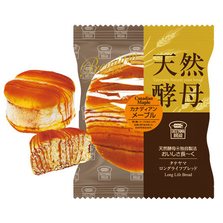 Tokyo Natural Yeast Bread - Canadian Maple - Bolle fremstillet på gær fra spirede brune ris. Fantastisk blød konsistens, som man kender det fra japansk bagværk, med striber af dekadent ahornsirup.