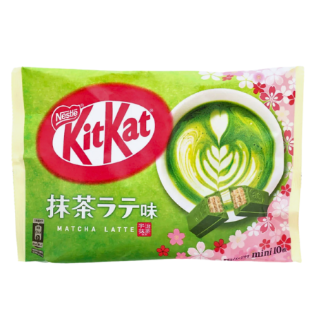KitKat Minis Uji Matcha Latte - Smag på endnu en tilføjelse til KitKats store udvalg - smagen af aromatisk og cremet japansk matcha latte med grøn the fra Uji, Kyoto!