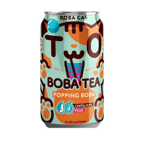 Bubble Tea Boba Cat Cantaloupe Green Tea Pear Popping Boba 320ml QN58607