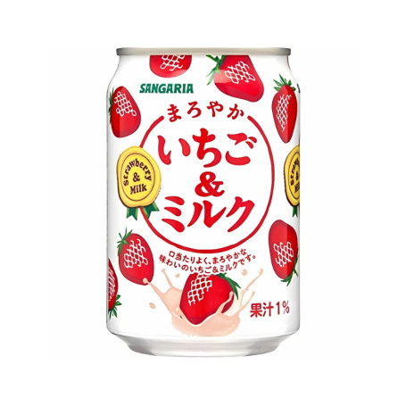 Sangaria Strawberry Milk 275ml - En ægte japansk klassiker! Strawberry Milk er med sin fantastiske smag af søde jordbær og ikoniske design, en moderne klassiker i Japan!