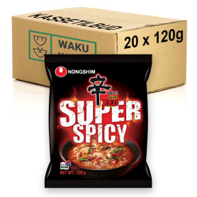 Instant nudler STOP MADSPILD (BEDST FØR 07/08/25) - KASSETILBUD (20 stk.) - Nongshim Shin Red SUPER SPICY Instant Nudler AC09...