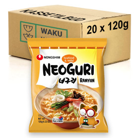 Instant nudler KASSETILBUD (BEDST FØR 17/07/25) - Nongshim Neoguri Mild Seafood Ramyun Instant Nudler KASSE-AC08719X