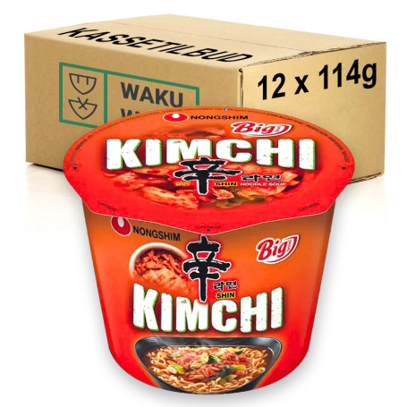 KASSETILBUD (BEDST FØR 24/07/25) - Nongshim Kimchi Ramyun BIG Bowl Instant Nudler - Kimchi er Koreas stolthed og selv med denne instant nudel version, får man oplevelsen af dennes karakteristiske smag PLUS kvaliteten af Nongshims ramyun.