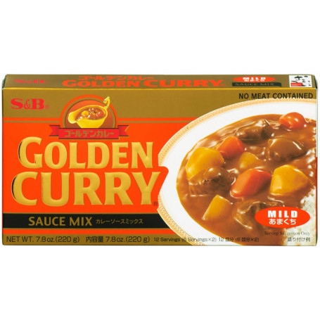 S&B Golden Curry Mild 220g - Japansk karry blanding - mild chili styrke. Bruges til de klassiske japanske karryretter.