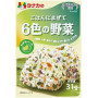 STOP MADSPILD (BEDST FØR 03/08/26) - Tanaka 6 Shokunoyasai Furikake - Furikake mix i praktisk pose med genluk og masser af smag.  (´꒳`)Blandingen her er med hele 6 forskellige, farverige grøntsager - perfekt til dine risretter!