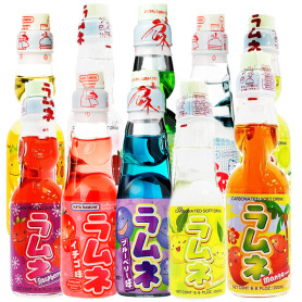 Ramune Japansk Sodavand Hatakosen Ramune Smagspakke - 10 stk. PAKKE-RAMUNE
