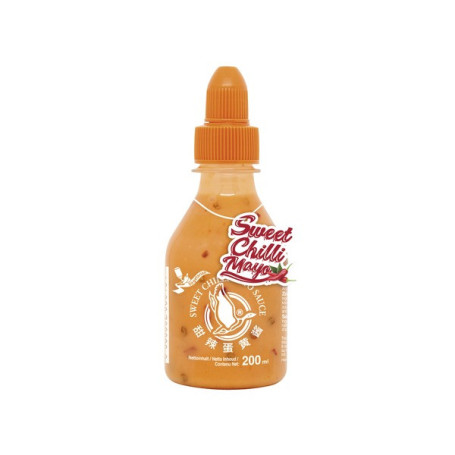 STOP MADSPILD (BEDST FØR 28/03/26) - Flying Goose Sriracha Sweet Chili Mayo 200ml - Sriracha Sweet Chili Mayonnaise. Fantastisk aromatisk mayo med sød chilisauce fra Thailand, produceret af den originale producent, Flying Goose.