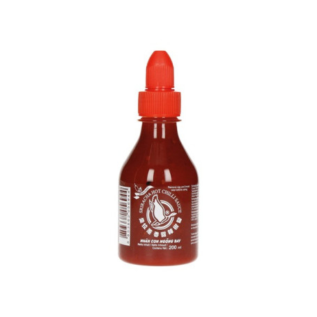 STOP MADSPILD (BEDST FØR 28/08/25) - Flying Goose Hot & Sweet Sriracha 200ml - Sriracha chilisauce med et sødt twist. Fantastisk aromatisk chili sauce fra Thailand, produceret af den originale producent, Flying Goose.