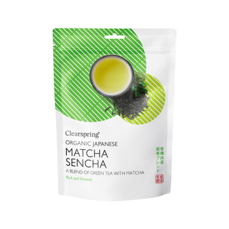 Clearspring Økologisk Matcha Sencha Te 85g - Clearsprings økologiske ceremonial matcha te med grøn sencha te, er en harmonisk japansk te-blanding der giver dig en fantastisk aromatisk te oplevelse.