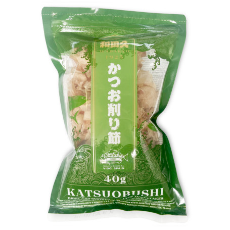 Katsuobushi Bonito Flager 40g - Delikate flager af tørret, røget bonito tunfisk, der i Japan bruges til bl.a. den klassiske dashi og topping af risretter, onigiri og okonomiyaki