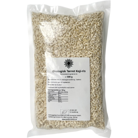 Tørret Økologisk Koji-Ris 500g - Økologiske ris med tørrede koji sporer til fremstilling af Miso, Amazake, Shio Koji, dryaged kød og meget mere.