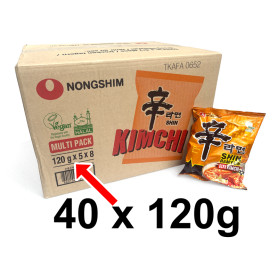Instant nudler STOP MADSPILD (BEDST FØR 26/03/26) - MEGA KASSETILBUD (40 stk.) - Nongshim Kimchi Ramyun Instant Nudler AC0918...