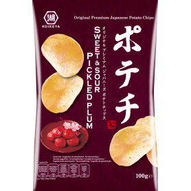 Chips og snacks STOP MADSPILD (BEDST FØR: 10/07/26) - Koikeya Potato Sweet & Sour Umeboshi Chips RR01182X
