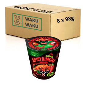 Nudler STOP MADSPILD (BEDST FØR 20/08/26) - KASSETILBUD (8 stk.) - Bibigo Spicy Kimchi Ramyun Cup 98g AC91764X-KS