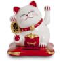 Maneki Neko Vinkekat/Lykkekat Solcelle 10,5cm - Stor - Maneki Neko er en lykkebringende kattefigur der ses mange steder i Japan og andre asiatiske lande. Denne udgave er 10,5cm høj og drives af en lille solcelle.