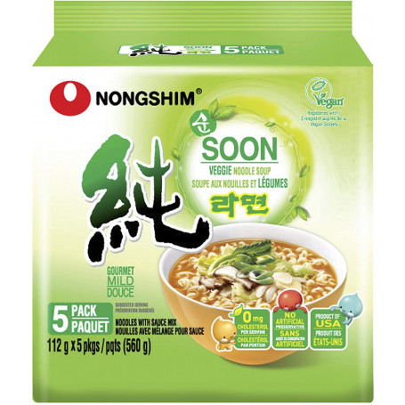 Instant nudler Nongshim Shin Soon Veggie Ramyun Instant Nudler 5-pak AC08246