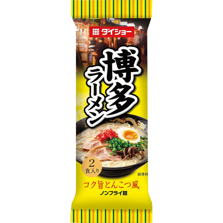 STOP MADSPILD (BEDST FØR 28/11/25) - MÆNGDERABAT - Daisho Hakata Ramen Rich Tonkotsu Instant Nudler - Oplev smagen af autentisk japansk Hakata-style Tonkotsu Ramen i denne 'instant' version fra Daisho. Pakken indeholder to portioner og er vegetarisk.