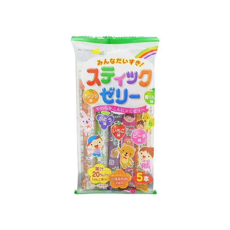 Ribon Minna Daisuki Jelly Sticks Fruit Flavor 5 stk