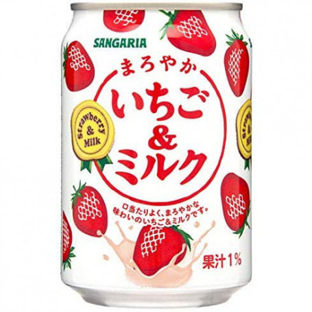 Sangaria Strawberry Milk 275ml - En ægte japansk klassiker! Strawberry Milk er med sin fantastiske smag af søde jordbær og ikoniske design, en moderne klassiker i Japan!