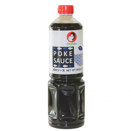 Otafuku Poke Sauce 1130g - Poke sauce er selvfølgelig den perfekte ledsager til de populære Poké Bowls! En smagfuld sojabaseret dressing med sesamolie, hvidløg og ingefær.